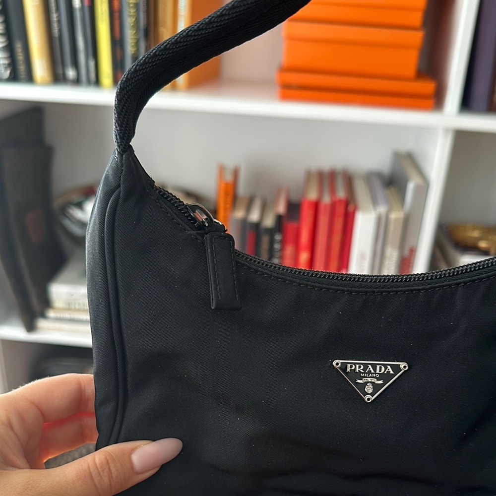 Vintage Prada Black Nylon Shoulder Bag - Picture 4 of 8